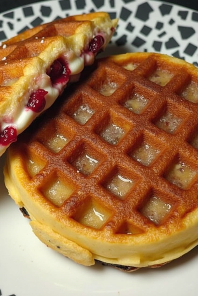 Sweet Frozen Waffle Grilled Breakfast Cheese Sandwich
