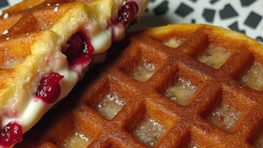 Sweet Frozen Waffle Grilled Breakfast Cheese Sandwich