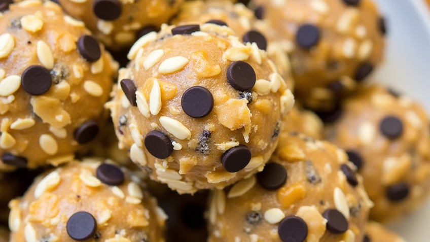 easy chocolate chip peanut butter oatmeal energy balls