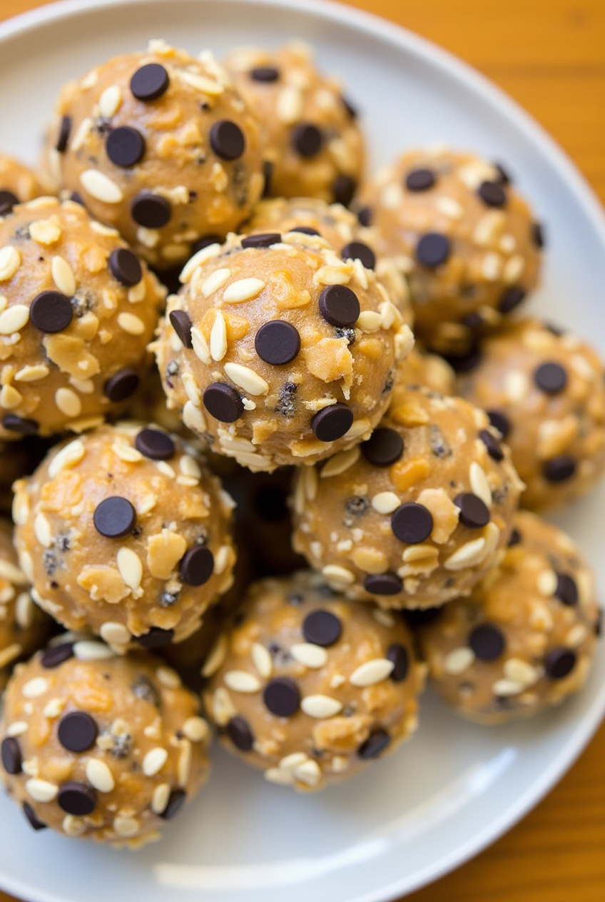easy chocolate chip peanut butter oatmeal energy balls