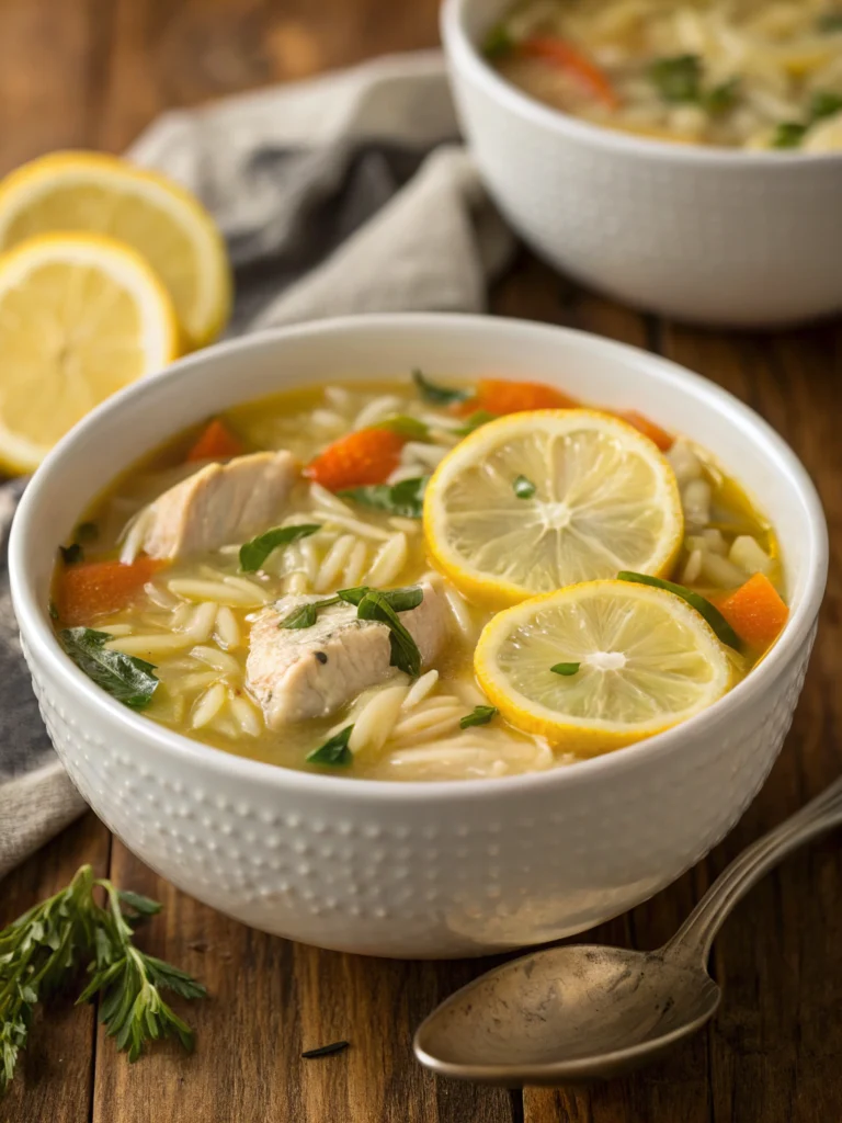 Lemon Chicken Orzo Soup