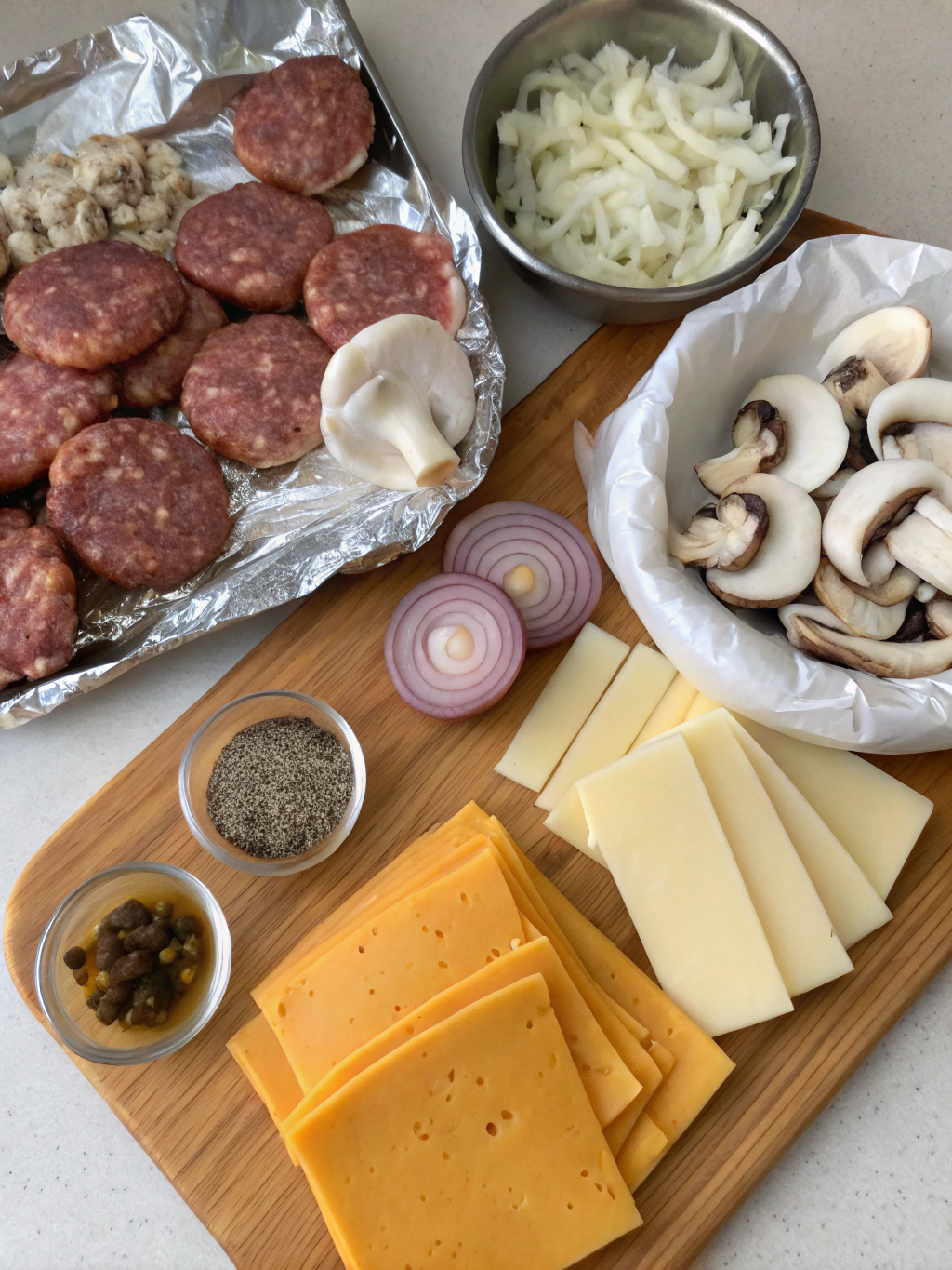 Mushroom and Swiss Burger Foil Packets ingredients