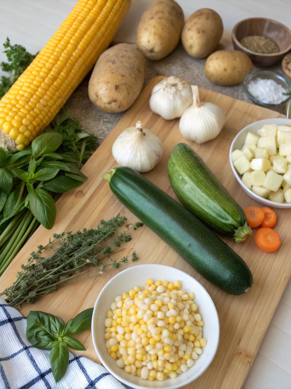 Summer Corn and Zucchini Chowder ingredients